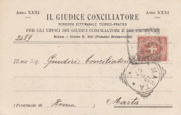CARTOLINA POSTALE 1897 C.2 TIMBRO MARTA (XT3698 - Marcophilie