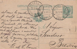 INTERO POSTALE 1910 C.5 TIMBRO BRESCIA VIAREGGIO LUCCA (XT3667 - Entero Postal