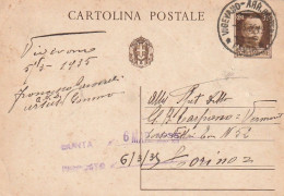 INTERO POSTALE 1935 C.30 TIMBRO VIGEVANO (XT3664 - Entero Postal