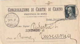 RITAGLIO 1927 C.50 VOLTA TIMBRO CANINO ROMA (XT3670 - Marcophilia