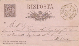 INTERO POSTALE 1889 C.10 TIMBRO CASTELLETTO TICINO (XT3660 - Entero Postal