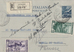 FRONTESPIZIO BIGLIETTO POSTALE L.20+50+10 TIMBRO VITERBO (XT3533 - Entero Postal