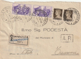 FRONTESPIZIO 1941 2X50 FRATELLANZA+2X10 TIMBRO CIVITAVECCHIA (XT3529 - Marcophilie