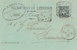 CARTOLINA POSTALE 1899 C.5 TIMBRO PIANSANO VITERBO (XT3527 - Marcofilía