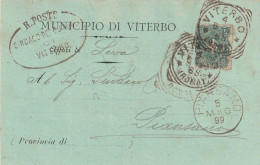 CARTOLINA POSTALE 1899 C.5 TIMBRO PIANSANO VITERBO (XT3526 - Marcophilia