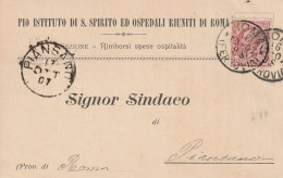 CARTOLINA POSTALE 1907 C.10 TIMBRO PIANSANO ROMA (XT3520 - Marcophilia