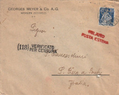 LETTERA 1916 SVIZZERA 25 PERFIN (XT3484 - Briefe U. Dokumente