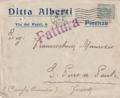 LETTERA 1916 C.5 TIMBRO FIENZE -PUBBLICITA AL VERSO (XT3475 - Storia Postale