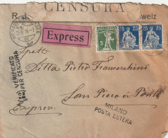ESPRESSO 1916 SVIZZERA 5+2X25  (XT3456 - Storia Postale