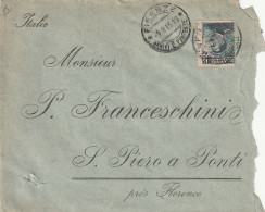 LETTERA 1915 C.15 TIMBRO FIRENZE -A TERGO ESORTAZIONE (XT3455 - Storia Postale