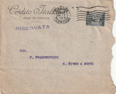 LETTERA 1916 C.20 SS 15 CREDITO ITALIANO PERFIN (XT3440 - Storia Postale
