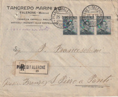 RACCOMANDATA 1916 3X15 TIMBRO PIANE DI FALERONE (XT3430 - Marcophilie