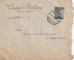 LETTERA 1916 C.20 SS 15 CREDITO ITALIANO PERFIN (XT3422 - Storia Postale