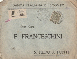 RACCOMANDATA 1916 C.45 TIMBRO PRATO IN TOSCANA (XT3425 - Storia Postale