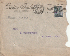 LETTERA 1916 C.20 SS 15 CREDITO ITALIANO PERFIN (XT3412 - Storia Postale