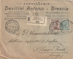 RACCOMANDATA 1916 5+40 TIMBRO BRESCIA (XT3393 - Storia Postale