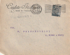 LETTERA 1916 C.20 SS 15 CREDITO ITALIANO PERFIN (XT3357 - Marcophilie