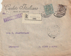 RACCOMANDATA 1916 C.5+40 CREDITO ITALIANO PERFIN (XT3314 - Marcophilie