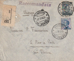 RACCOMANDATA 1916 C.25+15 TIMBRO FIRENZE (XT3252 - Storia Postale