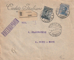 RACCOMANDATA 1916 15+25 CREDITO ITALIANO - PERFIN (XT3221 - Marcophilia