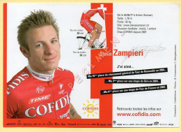 Cyclisme : Steve ZAMPIERI – Equipe COFIDIS 2007 – Format 20 X 14 Cm (signature Imprimée Sur La Carte) - Cycling