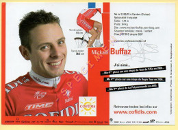 Cyclisme : Mickaël BUFFAZ – Equipe COFIDIS 2007 – Format 20 X 14 Cm (signature Imprimée Sur La Carte) - Cyclisme