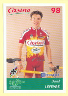 Cyclisme : David LEFEVRE - Equipe CASINO 1998 - Wielrennen