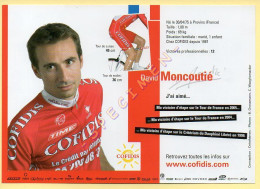 Cyclisme : David MONCOUTIE – Equipe COFIDIS 2007 – Format 20 X 14 Cm (signature Imprimée Sur La Carte) - Wielrennen