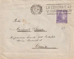 LETTERA 1938 C.50 LEONARDO TIMBRO LA LOTTERIA - MILANO (XT3983 - Storia Postale