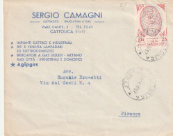 LETTERA 1957 L.25 ONU TIMBRO CATTOLICA FORLI (XT3969 - 1946-60: Marcofilia