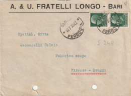 LETTERA 1930 2X25 TIMBRO BARI + ERINNOFILO (XT3967 - Storia Postale