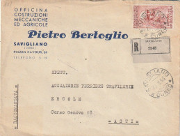 RACCOMANDATA 1953 L.80 TIMBRO SAVIGLIANO CUNEO (XT3964 - 1946-60: Poststempel