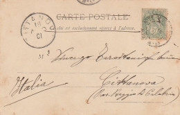 CARTOLINA 1901 FRANCIA 5 C TIMBRO NICE (XT3839 - Lettres & Documents