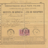 RICEVUTA RITORNO 1907 2X10 TIMBRO PIANSANO ROMA (XT3758 - Poststempel