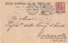 CARTOLINA POSTALE 1905 C.10 TIMBRO TOSCANELLA ROMA (XT3731 - Marcofilía