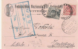 CARTOLINA POSTALE 1927 C.10+30 FEDERAZIONE NAZIONALE ENTI AUTARCHICI TIMBRO TUSCANIA (XT3727 - Marcofilía