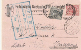 CARTOLINA POSTALE 1927 C.10+30 FEDERAZIONE NAZIONALE ENTI AUTARCHICI TIMBRO TUSCANIA (XT3727 - Poststempel