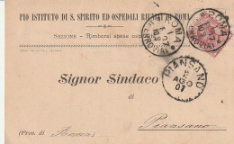 CARTOLINA POSTALE 1901 C.10 TIMBRO PIANSANO ROMA (XT3723 - Marcofilie