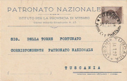 CARTOLINA POSTALE 1927 C.40 TIMBRO TUSCANIA VITERBO (XT3725 - Storia Postale