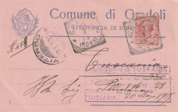 CARTOLINA POSTALE 1905 C.10 TIMBRO GRADOLI VITERBO (XT3724 - Marcophilie