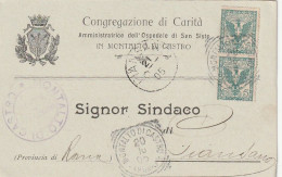 CARTOLINA POSTALE 1905 2X5 TIMBRO PIANSANO MONTALTO DI CASTRO (XT3722 - Marcophilia