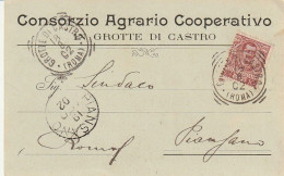 CARTOLINA POSTALE 1902 C.10 TIMBRO GROTTE DI CASTRO PIANSANO (XT3714 - Storia Postale