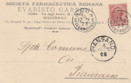 CARTOLINA POSTALE 1908 C.10 TIMBRO PIANSANO ROMA (XT3716 - Poststempel