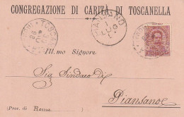 CARTOLINA POSTALE 1898 C.10 TIMBRO PIANSANO TOSCANELLA  (XT3702 - Storia Postale