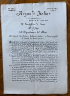 REGNO D'ITALIA - BOLOGNA 30/7/1812 - CIRCOLARE SUI PUBBLICI STABILIMENTI DESTINATI ALLA CURA DEI PAZZI.....- 4 Pag. - Historische Dokumente