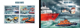 Maldives 2013, Rescue Boats, 4val In BF +BF - Ships
