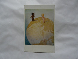 CPA MESSAGE - ILLUSTRATEUR - Deux Enfants Sur Un Globe Terrestre - 1900-1949