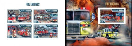 Maldives 2013, Fire Engine, 4val In BF +BF IMPERFORATED - Firemen