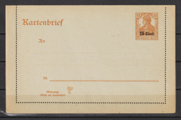 Kartenbrief Germania, Aufdruck  "15 Cent" **  (0709) - Unused Stamps