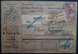 Deutsches Reich. 1905. Paketkarte Solingen-Modena (Italien). MiF MiNr 75 Und 78 A. - Cartas & Documentos